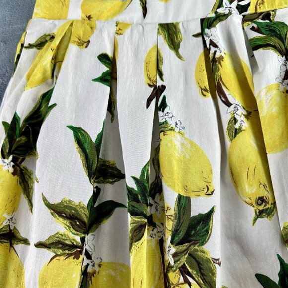 Taydey Womenβs Skirt XL White/Yellow Lemon  A-Line Pleated Vintage Cotton NWOT - Picture 16 of 16